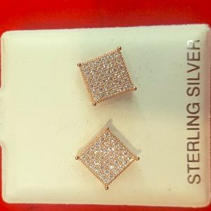 Real silver gold earrings